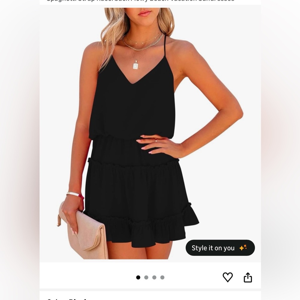 Black Sleeveless Vneck Dress